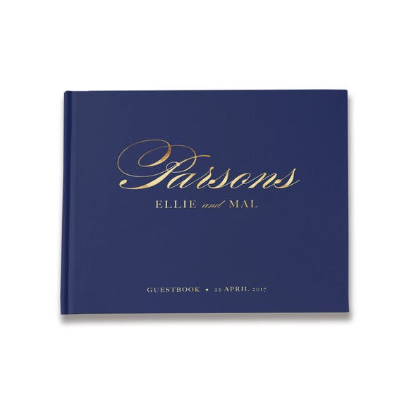 Gold Foil Guest Book Navy And Gold Wedding Guest Book Navy