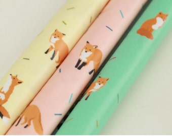 Laminated Cotton Fabric Fox printed Fabric made in Korea by the Yard