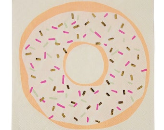 Donut Toot Sweet Napkins - Meri Meri- Party Decor - Supplies - Doughnut - Birthday - Wedding - Baby Shower - Tableware