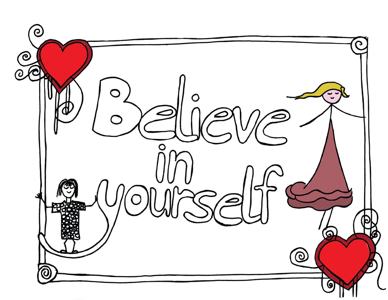 Believe in yourself Printable Affirmation Coloring Page