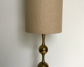 Solid Brass Table Lamp Hollywood Regency Mid Century Modern 1970s