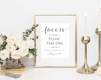 Favors Please Take One- Favors Sign- Printable Wedding Signs- Wedding Signage- Wedding Favor Sign- Reception Signs- Party Favor Sign-