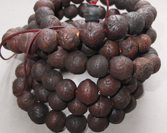 Mala with Bodhi Seed Prayer Beads from Tibet, Buddhist Religious Art, FREE SHIPPING