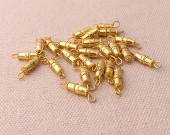 20pcs Gold Metal Barrel Screw Clasp 16mm with Loops Necklace Components Jewelry Making