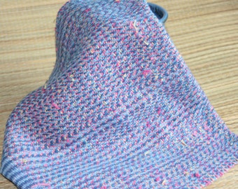 Eco-Friendly Cotton Hand Towel - Blue and Pink Woven Towel - Point Twill Handwoven Kitchen Towel