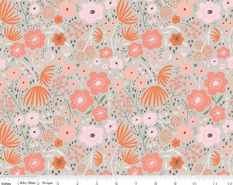 Ava Rose - Floral Gray by Deena Rutter from Riley Blake