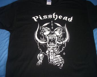 pisshead t-shirt,heavy metal,thrash metal,biker,iron maiden,metallica,