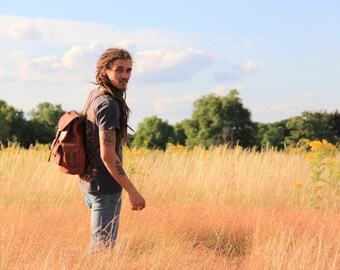 TABBA | Womens Leather Backpack, Mens Leather Backpack, Leather Rucksack, Leather Bag, Shoulder Bag, School Bag, Travel Bag, Leather Satchel