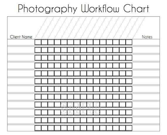 Photography Workflow Charts Set EDITABLE Printables