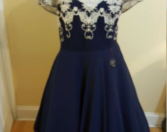 Navy Lace and mesh swing dress size xl - nwt