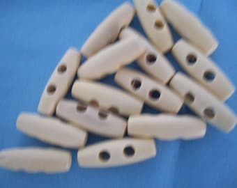 light wood toggle buttons pack of 6