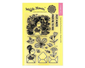 Waffle Flower ENVELOPER me by Helen Dardik 4x6 - Set of 14 CLEAR Photopolymer stamps #271150