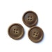 3 Large Brown Vintage Buttons