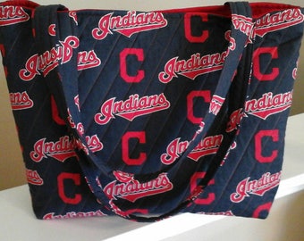 Quilted Cleveland Indians tote bag