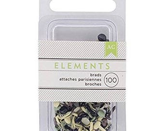 Elements Mini Brads .125" 100/Pkg