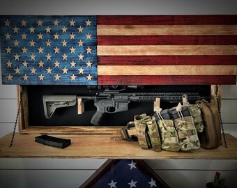 Father's Day Hidden Gun Storage, American Flag Gun Storage, Hidden Gun Cabinet, American Flag, Gun Cabinet, Gift for Him, Christmas Gift