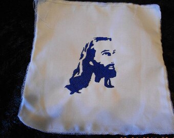Machine Embroidered Quilt Square of Jesus Face