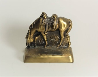 Solid Brass Horse Bookend Riderless Horse