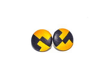 Beatrix Fabric Covered Button Earrings