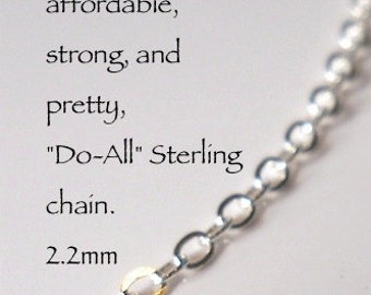 CUSTOM Length, Finished Sterling Chain Necklace, Everyday DO-All Chain at BEST Price, EcoFriendly Recycled Sterling, Sturdy for Everyday