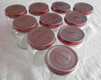 Collection of 10 Empty 4 oz Glass Baby Food Jars (One Price Buys 10)