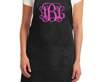 Personalized Monogrammed Apron, monogram initials, house warming, bridal shower Married name apron gift