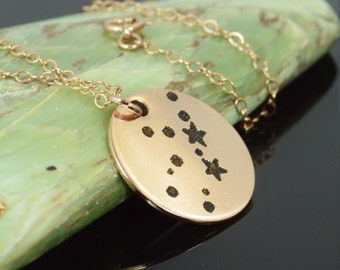14k Rose Gold Filled Virgo Necklace, Virgo Necklace, Rose Gold, Constellation, Virgo Jewelry, Zodiac Pendant, Rose Gold Virgo Pendant