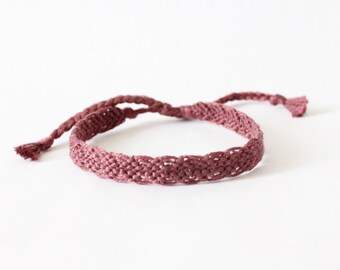 Wine Please! Friendship Bracelet, Leaf Pattern woven bracelet, knotted bracelet