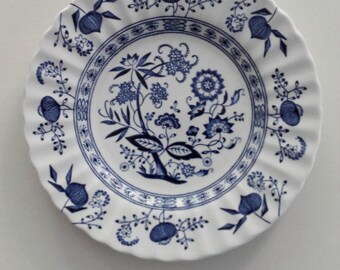 Enchanting Vintage Blue Floral Nordic Meakin Dessert Plate Dishes Ironstone