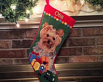 Yorkie Dog Stocking-Personalized, Christmas stocking, Yorkie stocking, Personalized Christmas stockings, Dog stocking, Yorkshire terrier