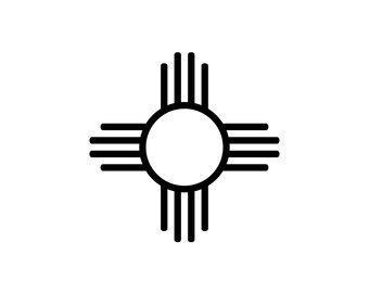 Download New Mexico Zia Symbol Turquoise and Silver Southwestern Style