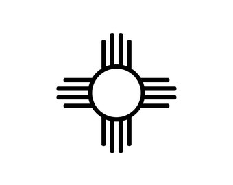 Download New Mexico Zia Symbol Turquoise and Silver Southwestern Style