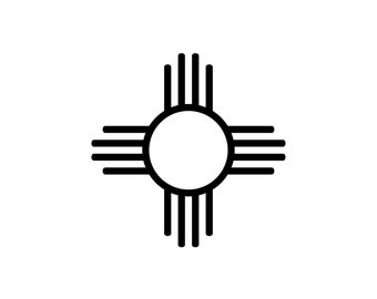 Download New Mexico Zia Symbol Turquoise and Silver Southwestern Style