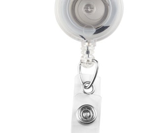 25 Clear Badge Reels with Vinyl Strap & Belt Clip 2120-3600