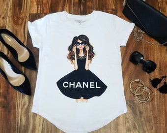 Chanel tshirt Herrreragraphiestshirts/ gucci t-shirt/frida t-shirt / viva la vida/ Chanel Woman's t-shirt/Tee/Graphic Tee/ Statement T Shirt