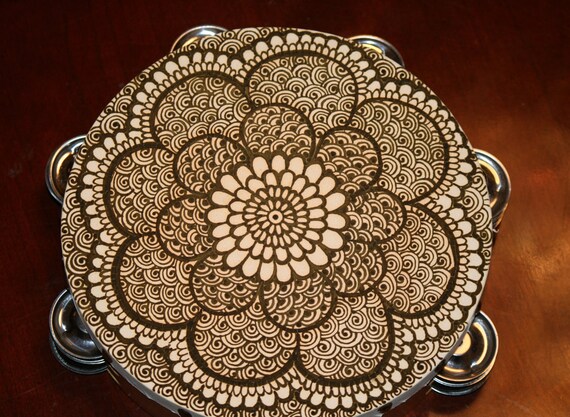  Items  similar to Henna  Mandala Tambourine intricate 