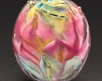 Bargain Bead - Pink Petals Flower Focal - Handmade Lampwork Beads SRA - DevonLynn Beads