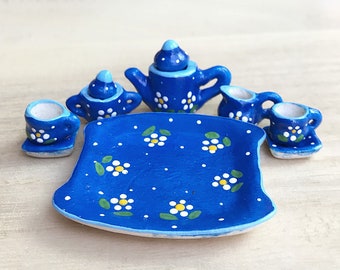 Miniature Tea Set,Miniature Coffee Set,Miniature Drink,Dollhouse Tea set, Miniature Tea Pot,Miniature Coffee,Tea Set,Coffee Set