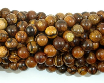 Vietnam Qinan Sandalwood Beads, 8mm(8.3mm) Round Beads, 32 Inch, Full strand, Approx 108 Beads, Mala Beads (011738002)