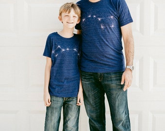 Father Son Matching Shirts, Dad and Baby Kids Gift Men, Father Daughter Dad and Son Shirts, Big Dipper Little Dipper T Shirt Set