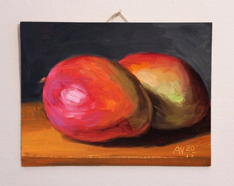 Mangoes Original Oil Painting Still Life by Aleksey Vaynshteyn