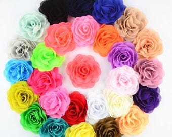 Dog Collar Flower // *3 inch* // Chiffon Rosette Flower
