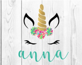 Unicorn Decal - Unocorn Birthday- Lilly Unicorn Monogram - Unicorn Name Decal - Wall Decor Decal - Wall Decor Unicorn Decal - Removable Wall