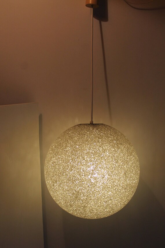 Original 60s 70s Big Lunar Pendant Moon Planet Hanging Lamp