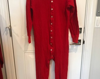 Vintage Mens Duofold Two Layer Long Underware Red Union Suit
