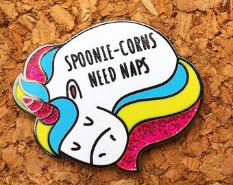 Seconds (50% 0ff) : Spoonie-Corns Need Naps - Enamel Awareness Pin