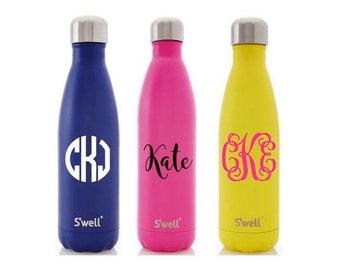 Ships Free! Swell Bottle Decal, Swell Decal, Swell Tumbler, Swell Bottle Monogram, Personalized Swell Bottle Decal, Monogram Swell