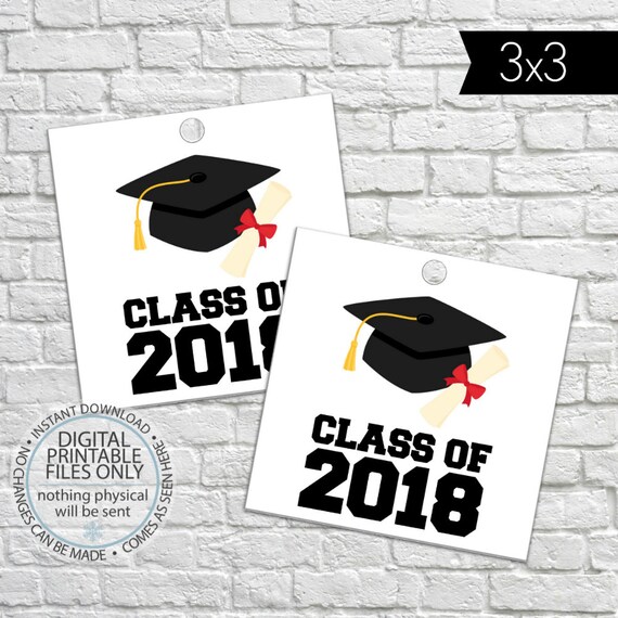 printable graduation gift tags class of 2018 high school