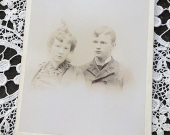 Ghostly Pale Siblings - Victorian Antique Photo Cabinet Card