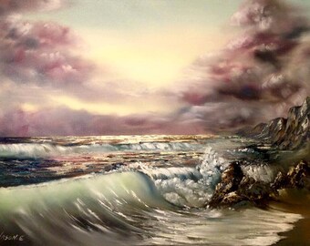 Seascape Oil on Canvas Painting ORIGINAL ART 24x18"